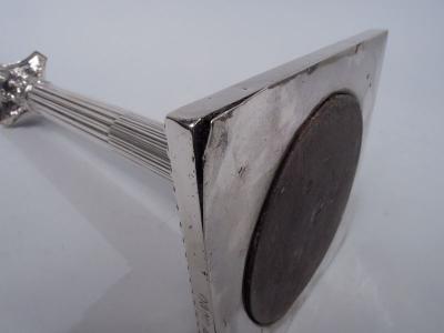  William Hutton Sons Pair of English Victorian Neoclassical Sterling Silver Candlesticks