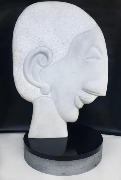  William P Katz Vintage William P Katz Abstract Carved Marble Sculpture Signed WPK
