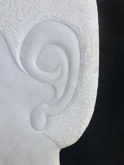  William P Katz Vintage William P Katz Abstract Carved Marble Sculpture Signed WPK