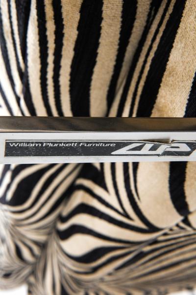  William Plunkett Oxted Sofa in Original Zebra Patterned Fabric by William Plunkett 1970s