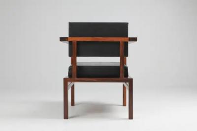  Wim Den Boon Wim Den Boon Executive Chairs in Black Leather 1950s
