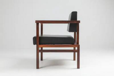  Wim Den Boon Wim Den Boon Executive Chairs in Black Leather 1950s