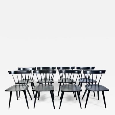  Winchendon Furniture Company Set of 8 Paul McCobb Planner Group Model 1531 Black Side Chairs 1950s
