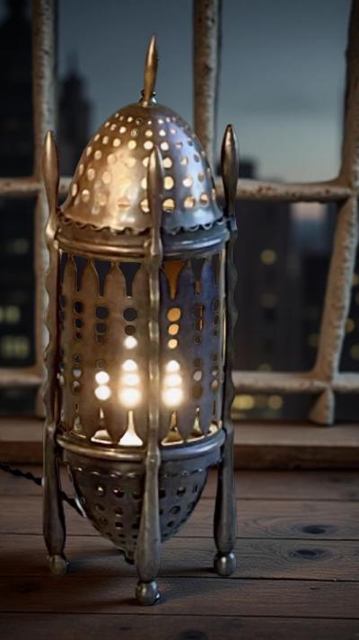  Winkelman Van der Bijl Amsterdam School of Design Metal Cut Out Table Lamp Winkelman Van der Bijl