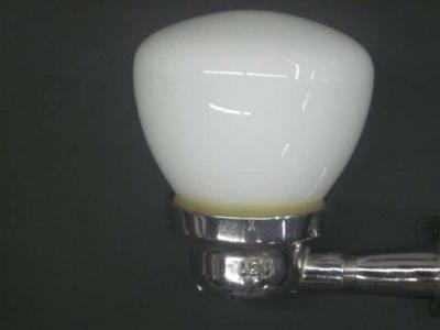  Wiska Pair European Mid Century Modern Nickel Glass Marine Industrial Wall Sconces