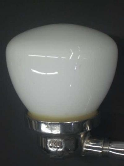  Wiska Pair European Mid Century Modern Nickel Glass Marine Industrial Wall Sconces