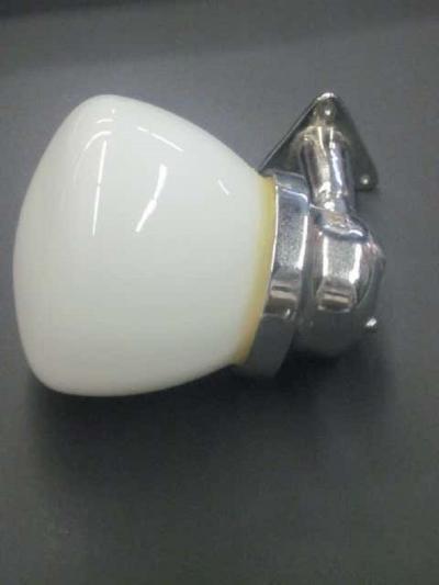  Wiska Pair European Mid Century Modern Nickel Glass Marine Industrial Wall Sconces