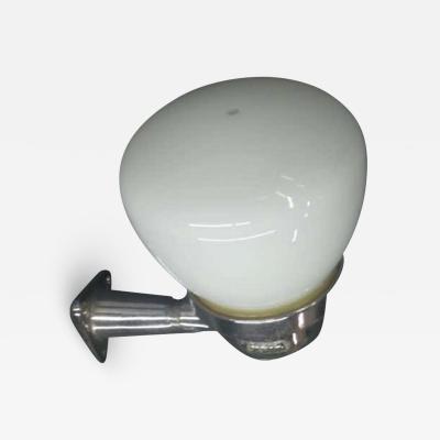  Wiska Pair European Mid Century Modern Nickel Glass Marine Industrial Wall Sconces