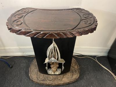  Witco MID CENTURY BRUTALIST METAL AND CARVED WOOD DON QUIXOTE BAR BY WITCO