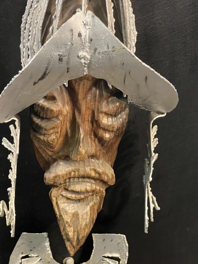  Witco MID CENTURY BRUTALIST METAL AND CARVED WOOD DON QUIXOTE BAR BY WITCO