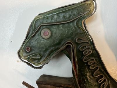  Witco UNIQUE MID CENTURY RESIN AND WOOD VIKING SHIP WALL SCULPTURE BY WITCO