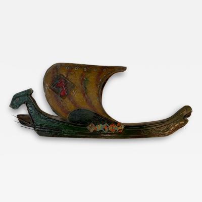  Witco UNIQUE MID CENTURY RESIN AND WOOD VIKING SHIP WALL SCULPTURE BY WITCO