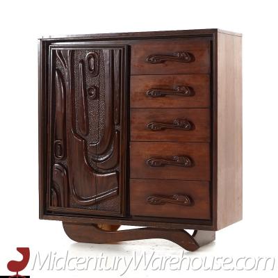  Witco Witco Style Pulaski Oceanic Mid Century Highboy Dresser Armoire