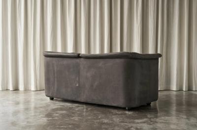  Wittmann Karl Wittmann Sofa in Patinated Grey Neck Leather 1980s