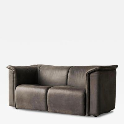  Wittmann Karl Wittmann Sofa in Patinated Grey Neck Leather 1980s