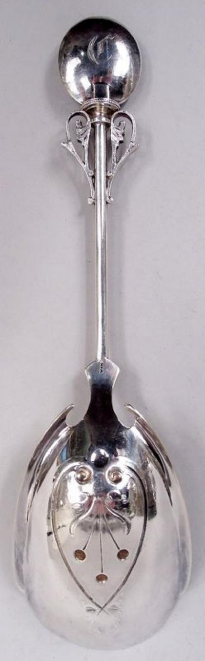  Wood Hughes Wood Hughes New York Medallion Coin Silver Scoop Spoon