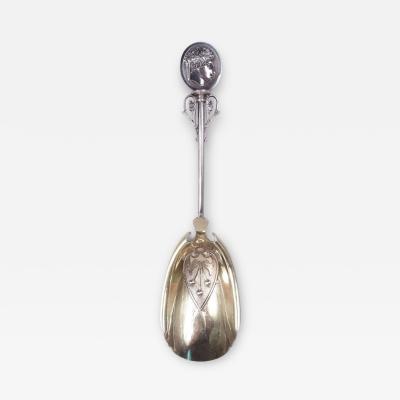  Wood Hughes Wood Hughes New York Medallion Coin Silver Scoop Spoon