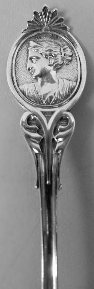  Wood Hughes Wood Hughes New York Medallion Diana Coin Silver Teaspoons