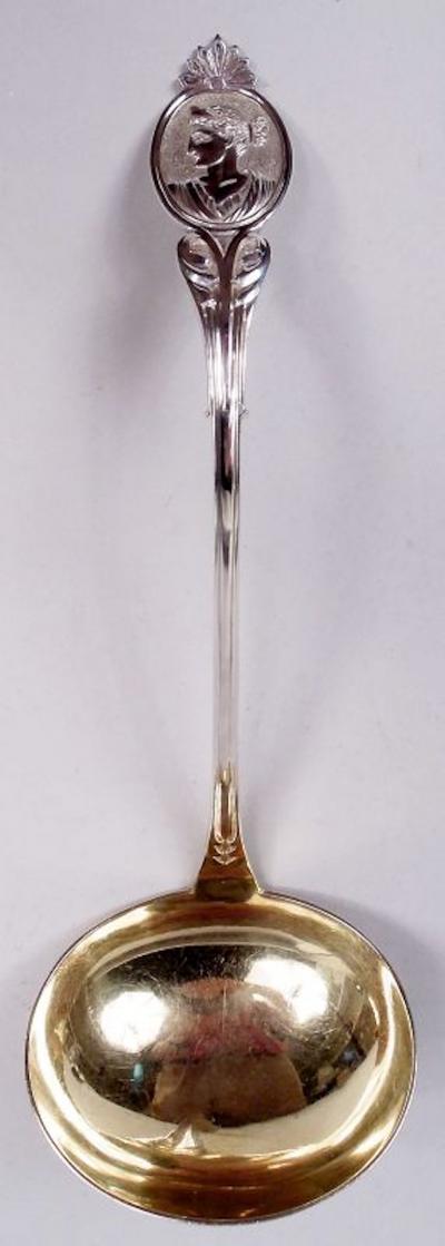  Wood Hughes Wood Hughes New York Medallion Diana Sterling Silver Soup Ladle