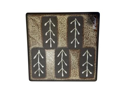  Woodland Furniture 17 MID CENTURY ENAMELED METAL TILES COASTERS BY WOODLAND