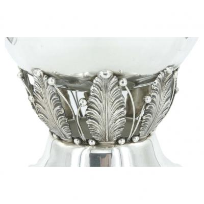  Woodside Silver Co Large Sterling Silver Handled Punch Bowl