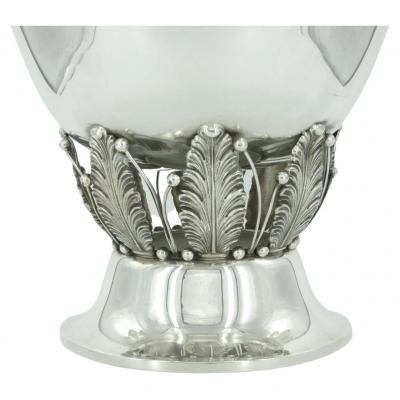  Woodside Silver Co Large Sterling Silver Handled Punch Bowl