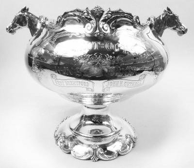  Woodside Sterling Co Antique Edwardian Trophy with New Jersey Road Horse Racing Association