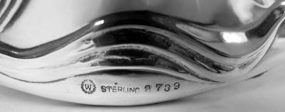  Woodside Sterling Co Pair of Antique American Art Nouveau Sterling Silver Candlesticks