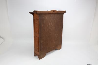  Wylie Lochhead Arts Crafts Oak Bookcase with Ying Yang Detail to the Top Adjustable Shelves