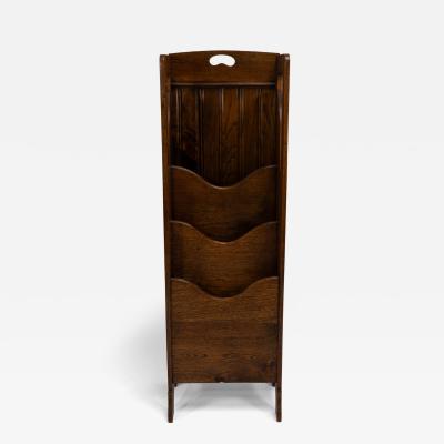  Wylie Lochhead Wylie Lochhead attributed A Glasgow Style Arts Crafts Oak Magazine Rack