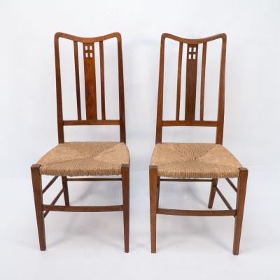  Wylie Lochhead Wylie Lochhead attributed A Pair of Rush Seated Side or Bedroom Chairs
