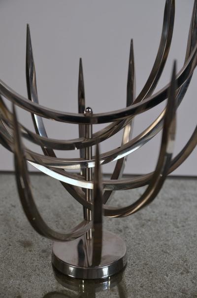  Xavier Feal Rare Polished Stainless Steel Candle Tree by Xavier Feal