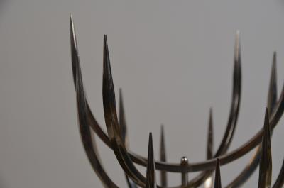  Xavier Feal Rare Polished Stainless Steel Candle Tree by Xavier Feal