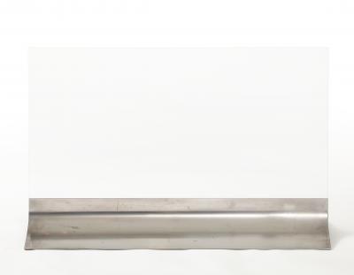  Xavier Feal Xavier F al Glass Brushed Stainless Steel Fire Screen France c 1970