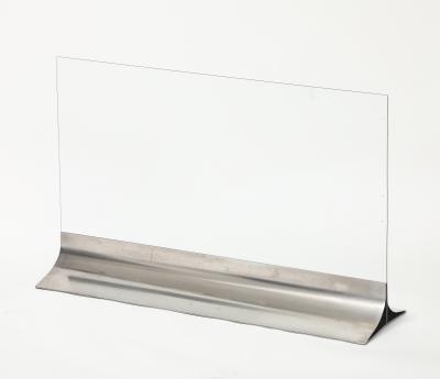  Xavier Feal Xavier F al Glass Brushed Stainless Steel Fire Screen France c 1970