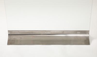 Xavier Feal Xavier F al Glass Brushed Stainless Steel Fire Screen France c 1970
