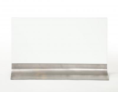  Xavier Feal Xavier F al Glass Brushed Stainless Steel Fire Screen France c 1970