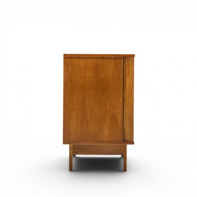  Young Manufacturing Company Young Manufacturing Mid Century Curved Walnut Credenza and Hutch