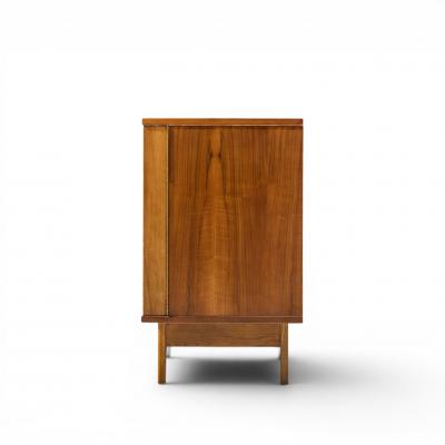  Young Manufacturing Company Young Manufacturing Mid Century Curved Walnut Credenza and Hutch
