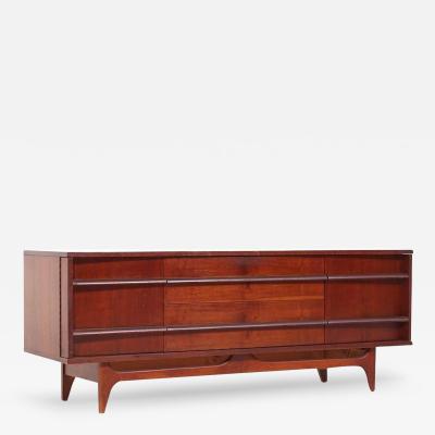  Young Manufacturing Company Young Manufacturing Mid Century Walnut Curved Credenza