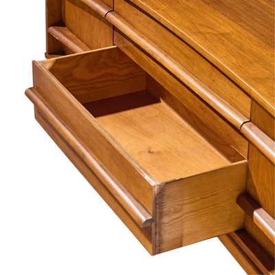  Young Manufacturing Company Young Manufacturing Mid Century Walnut Curved Credenza and Hutch