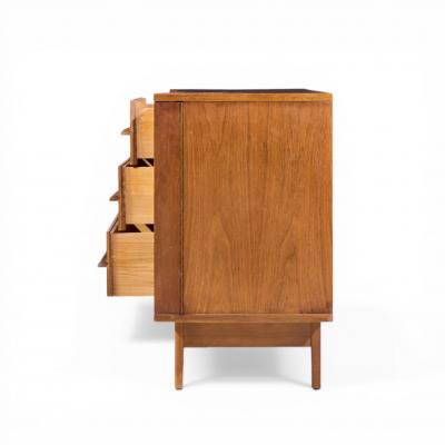  Young Manufacturing Company Young Manufacturing Mid Century Walnut Curved Front Credenza