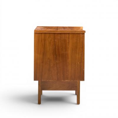  Young Manufacturing Company Young Manufacturing Mid Century Walnut Curved Front Nightstands Pair