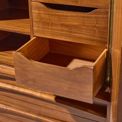  Young Manufacturing Company Young Manufacturing Mid Century Walnut Curved Highboy Dresser