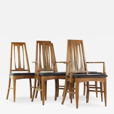  Young Manufacturing Company Young Manufacturing Mid Century Walnut Dining Chairs Set of 6