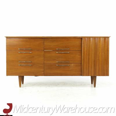  Young Manufacturing Company Young Manufacturing Mid Century Walnut Lowboy Dresser