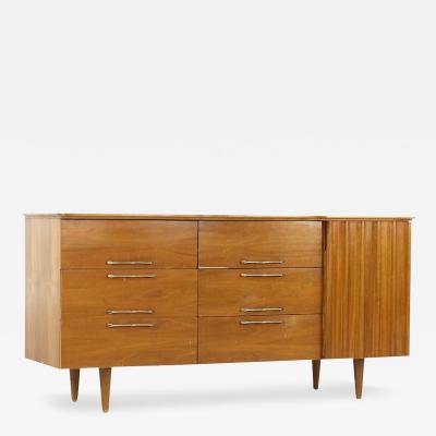  Young Manufacturing Company Young Manufacturing Mid Century Walnut Lowboy Dresser