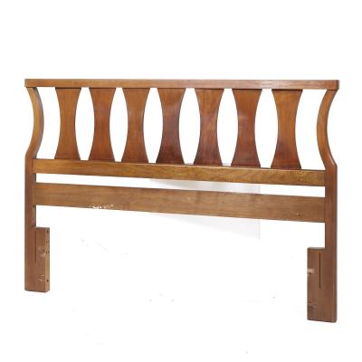  Young Manufacturing Company Young Manufacturing Mid Century Walnut Queen Headboard