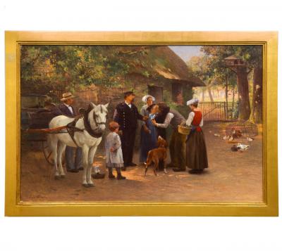  Young Naval Conscript Antique French Painting by Julien Le Blant
