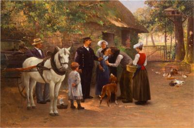  Young Naval Conscript Antique French Painting by Julien Le Blant